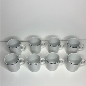 Crate & Barrel set of 8 porcelain coffee mugs